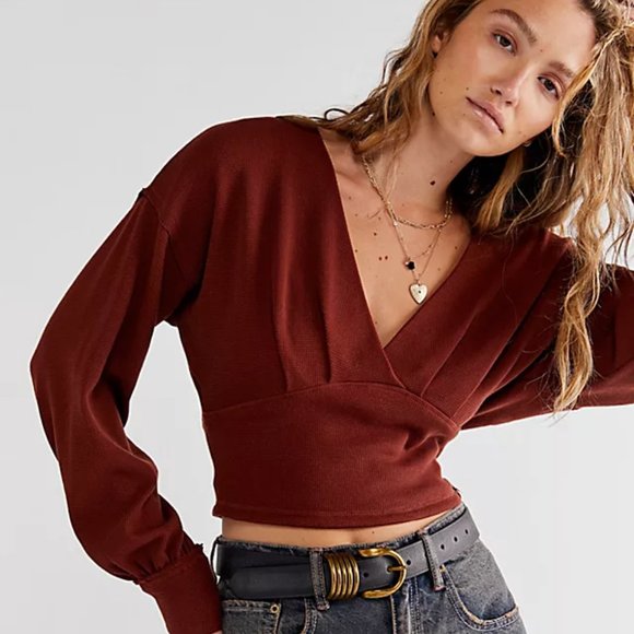 Free People Tops - Free People We The Free All Nighter V-Neck Crop Top NWT Size M